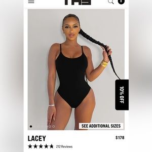 NWT TA3 Swim Lacey Swimsuit in black, size large short